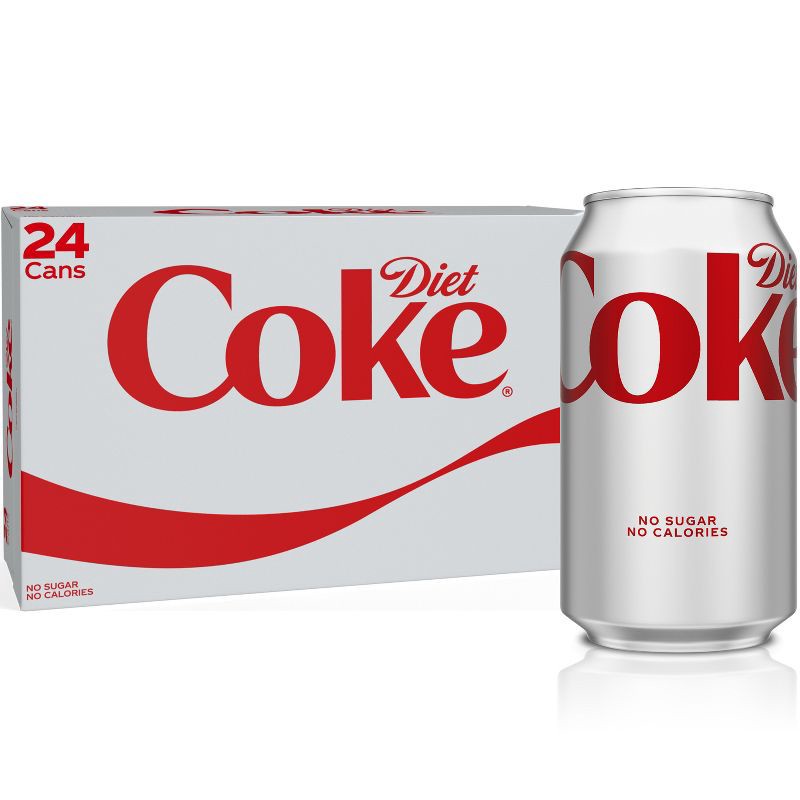 slide 1 of 8, Diet Coke Soda - 24pk/12 fl oz Cans: Low Sodium, Sugar-Free, 24 ct; 12 fl oz