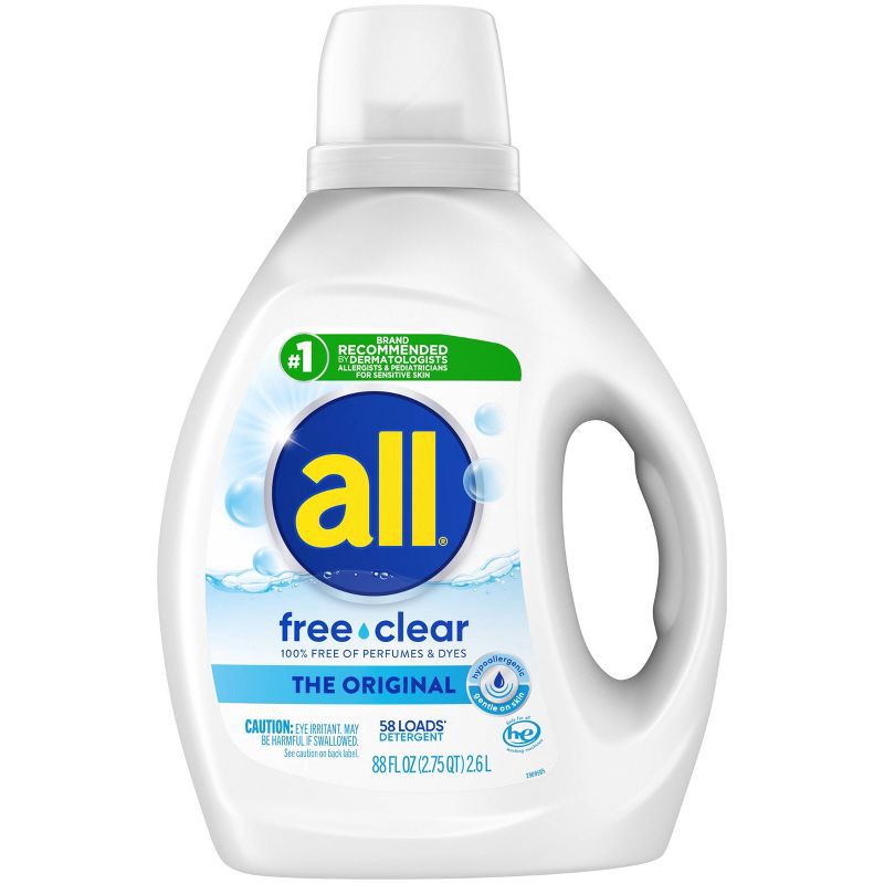 slide 1 of 7, All Unscented Free Clear for Sensitive Skin HE Liquid Laundry Detergent 58 Loads - 73 fl oz, 73 fl oz