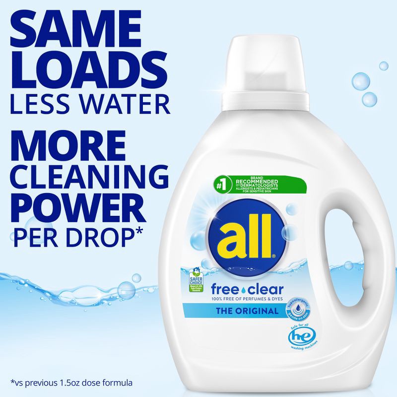slide 4 of 8, All Unscented Free Clear for Sensitive Skin HE Liquid Laundry Detergent 58 Loads - 73 fl oz, 73 fl oz