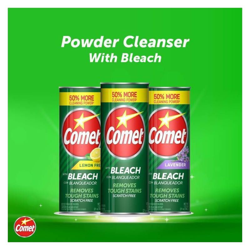slide 5 of 5, Comet with Bleach Disinfectant Cleanser Scratch Free - 21oz, 21 oz