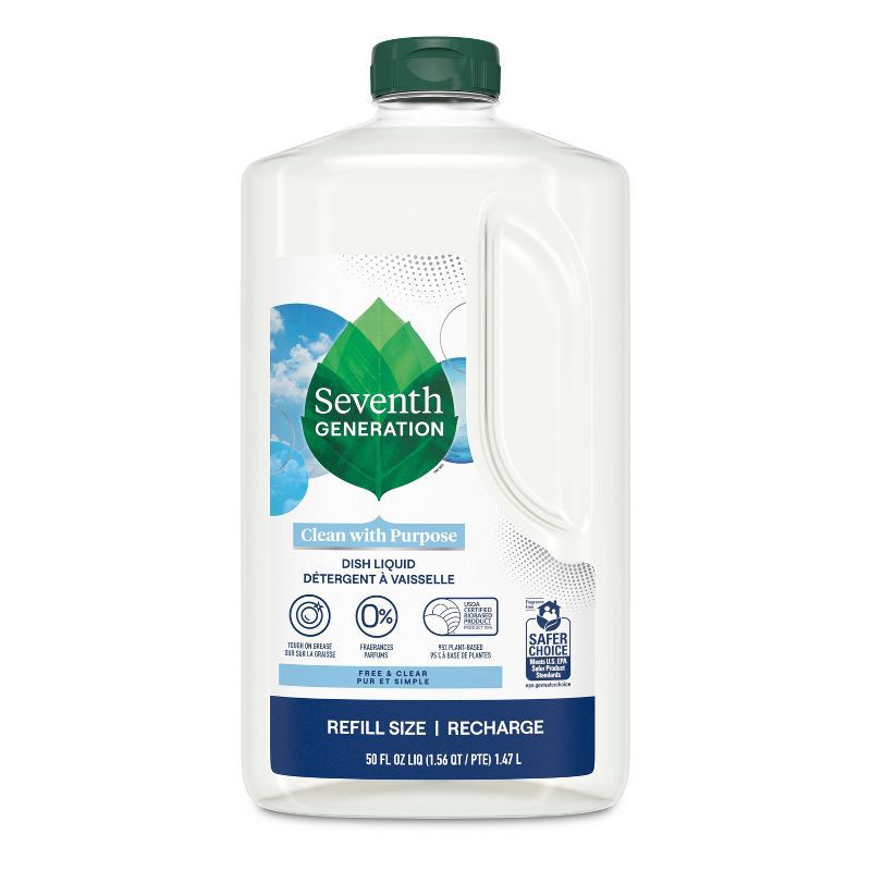 slide 2 of 10, Seventh Generation Free & Clear Liquid Dish Soap - 50 fl oz, 50 fl oz