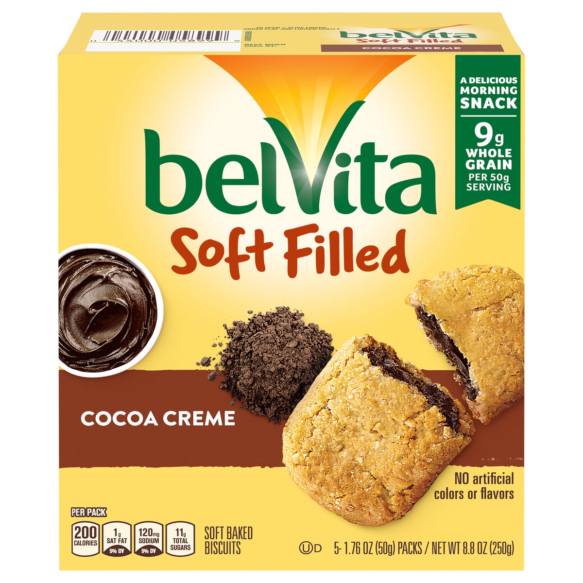 slide 1 of 9, belVita Nabisco belVita Belvita Soft Filled Cocoa Creme Soft Baked Biscuits 5-1.76 Oz. Packs, 8.8 oz