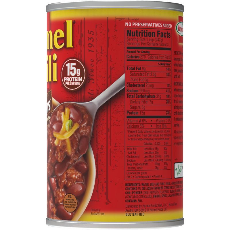 slide 2 of 9, Hormel Gluten Free Chili with Beans - 25oz, 25 oz