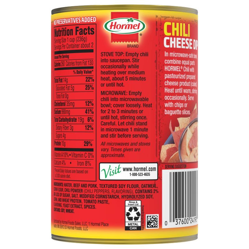 slide 4 of 12, Hormel No Beans Chili - 15oz, 15 oz