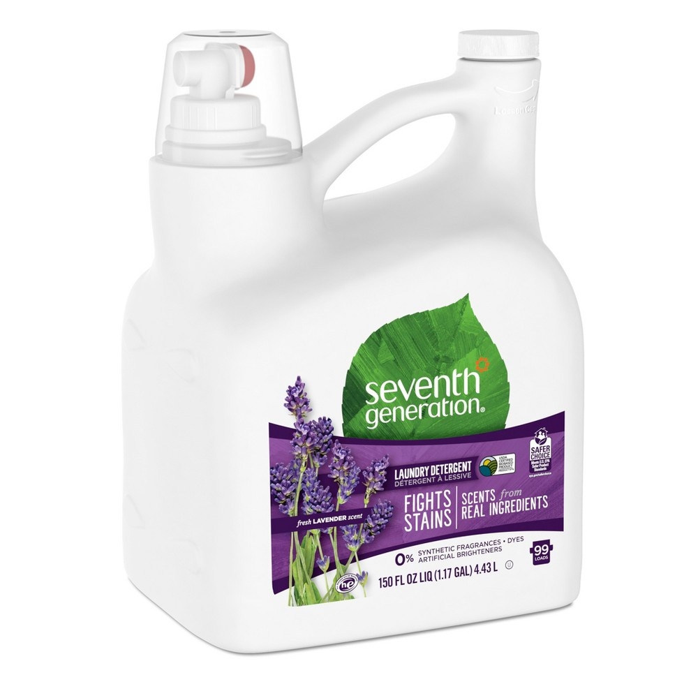 slide 3 of 4, Seventh Generation Liquid Laundry Detergent 99-Loads Fresh Lavender Scent, 150 fl oz