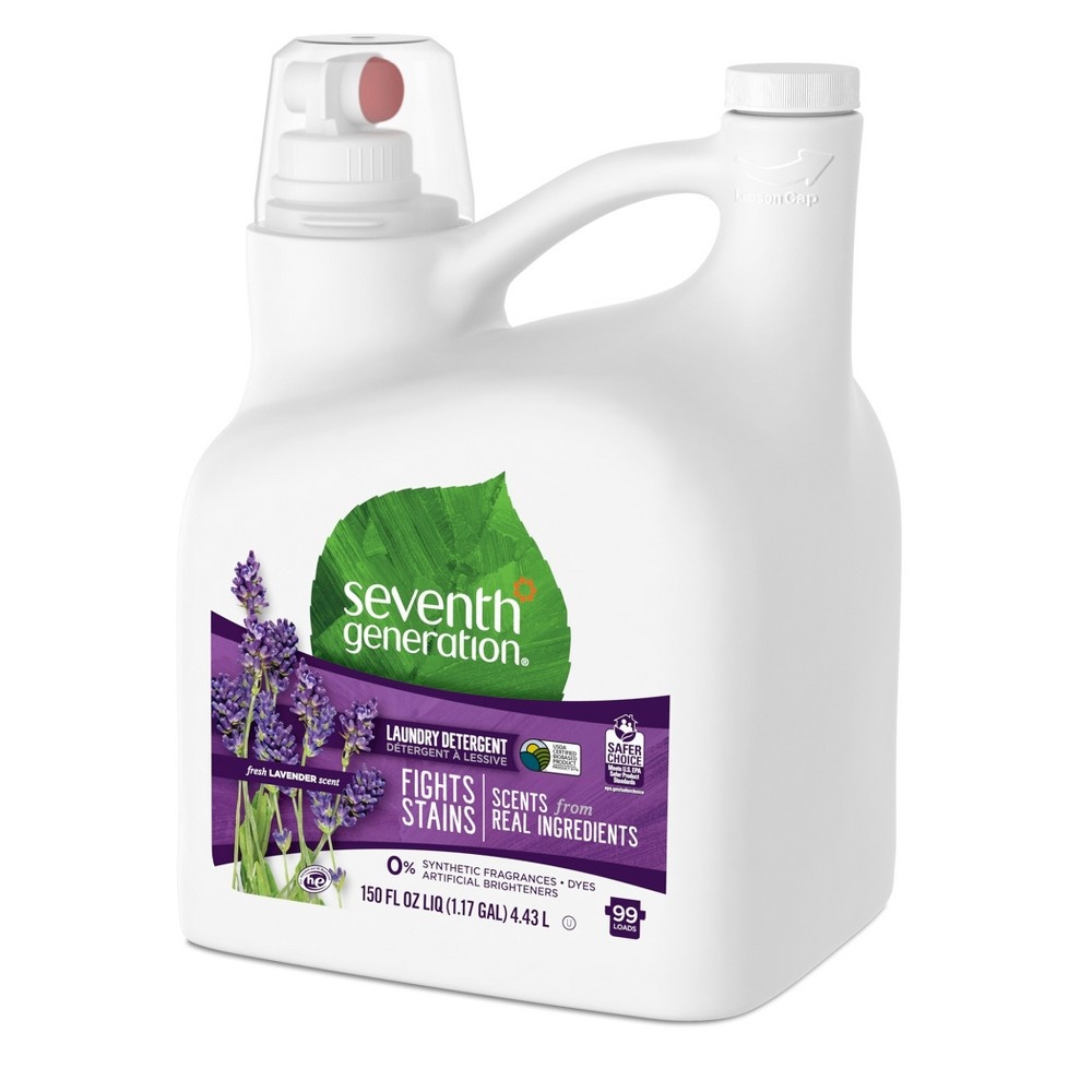 slide 4 of 4, Seventh Generation Liquid Laundry Detergent 99-Loads Fresh Lavender Scent, 150 fl oz