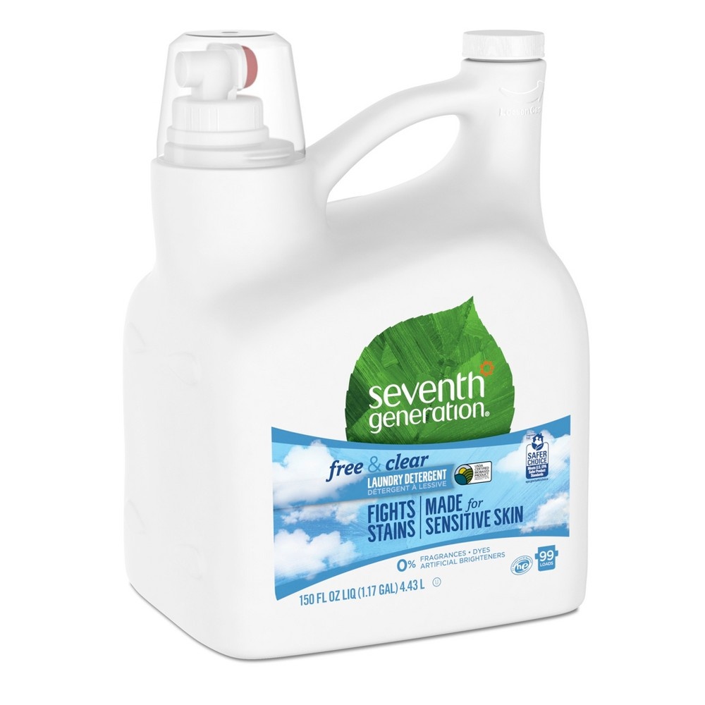 slide 3 of 4, Seventh Generation Natural Liquid Laundry Detergent Free & Clear, 150 fl oz