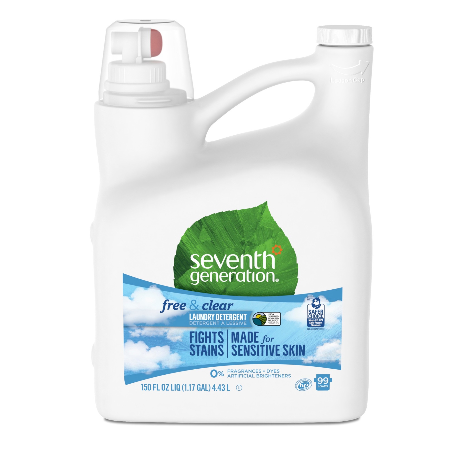 slide 1 of 4, Seventh Generation Natural Liquid Laundry Detergent Free & Clear, 150 fl oz