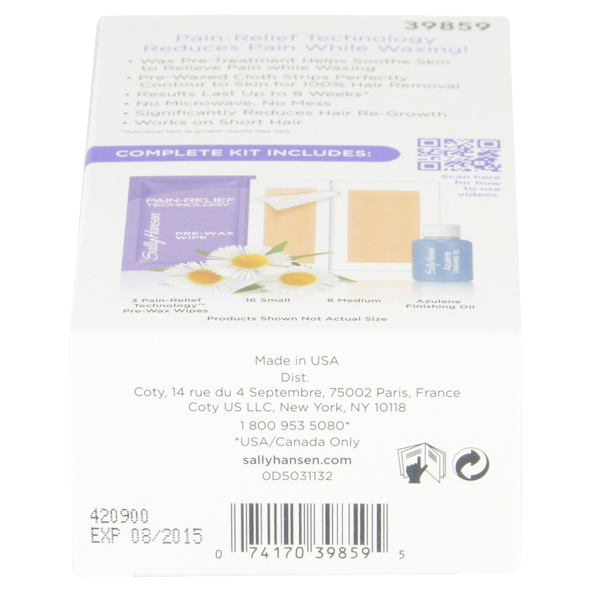 slide 3 of 5, Sally Hansen Ouch-Relief Wax Strips for Face and Bikini, 24 ct