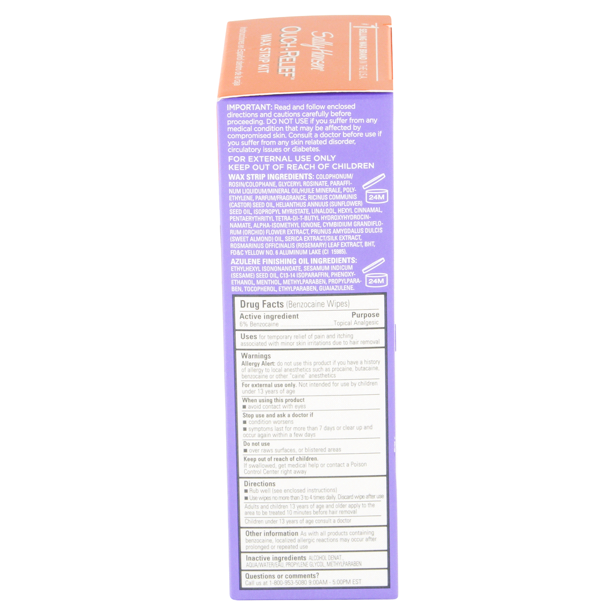 slide 4 of 5, Sally Hansen Ouch-Relief Wax Strips for Face and Bikini, 24 ct