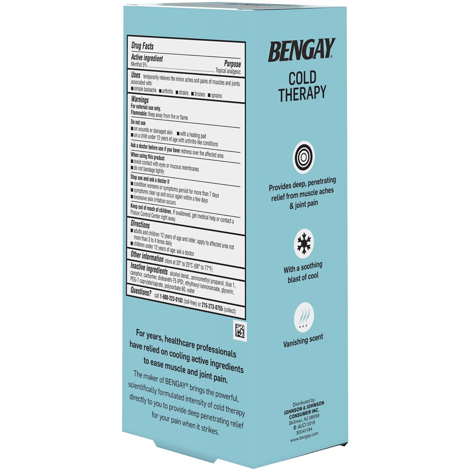 slide 3 of 6, BENGAY Cold Therapy Pain Relieving Gel with PRO-COOL Technology, 4 Oz, 4 oz