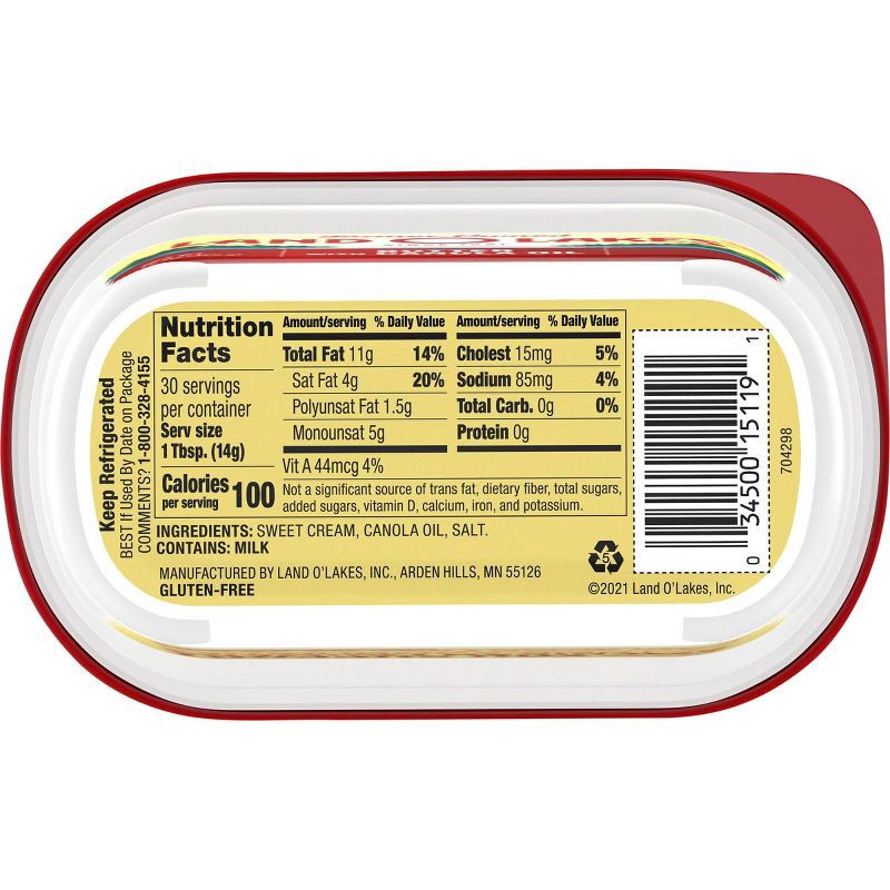 slide 3 of 7, Land O'Lakes Land O Lakes Butter with Canola Oil - 15oz, 15 oz