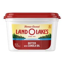 Land O'Lakes Land O Lakes Spreadable Butter with Canola Oil - 15oz: Whole Milk Fat, Cow's Milk Source, Salted