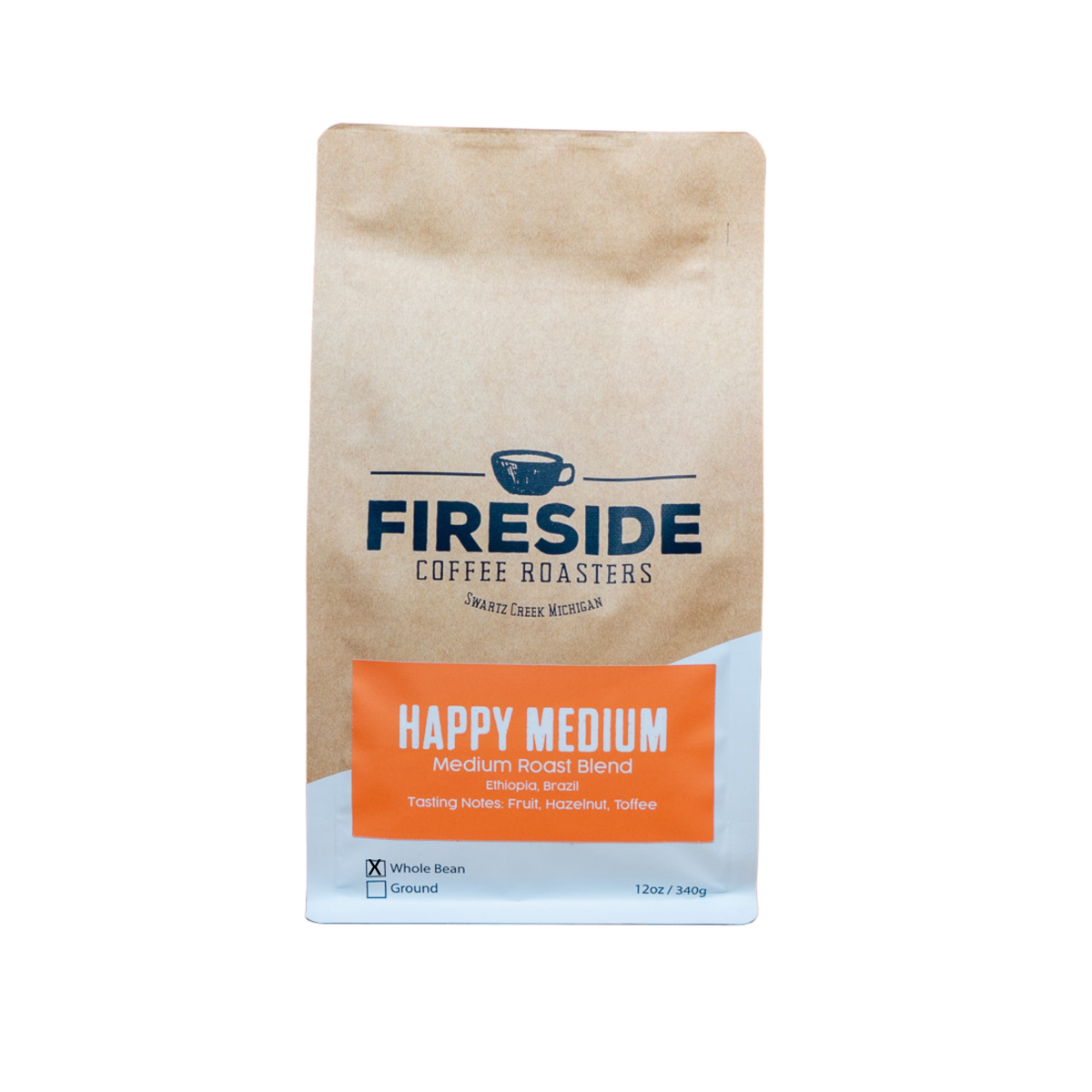 slide 1 of 5, Fireside Coffee Happy Medium - Medium Roast Whole Bean - 12 oz, 12 oz