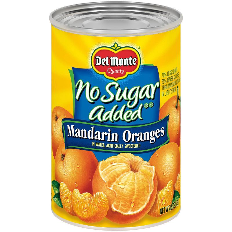 slide 1 of 4, Del Monte No Sugar Added Mandarin Oranges in Water 15oz, 15 oz