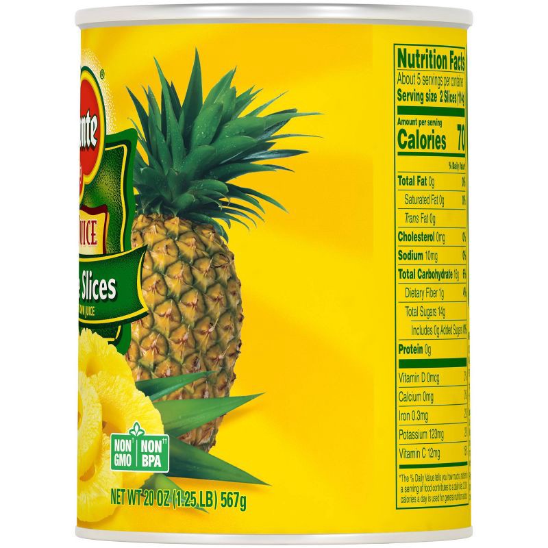 slide 2 of 4, Del Monte Pineapple Slices in 100% Juice 20oz, 20 oz