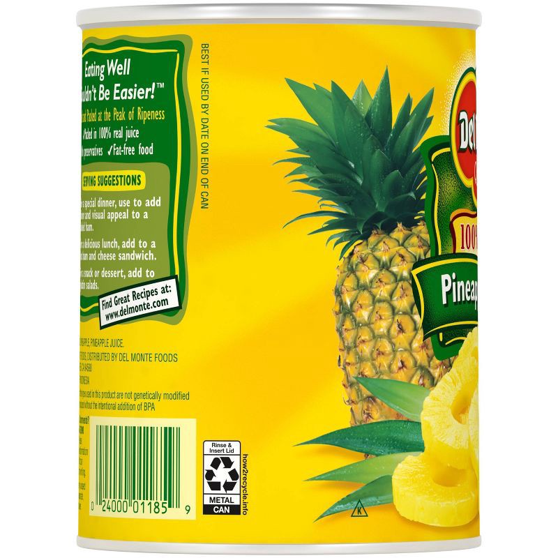 slide 4 of 4, Del Monte Pineapple Slices in 100% Juice 20oz, 20 oz