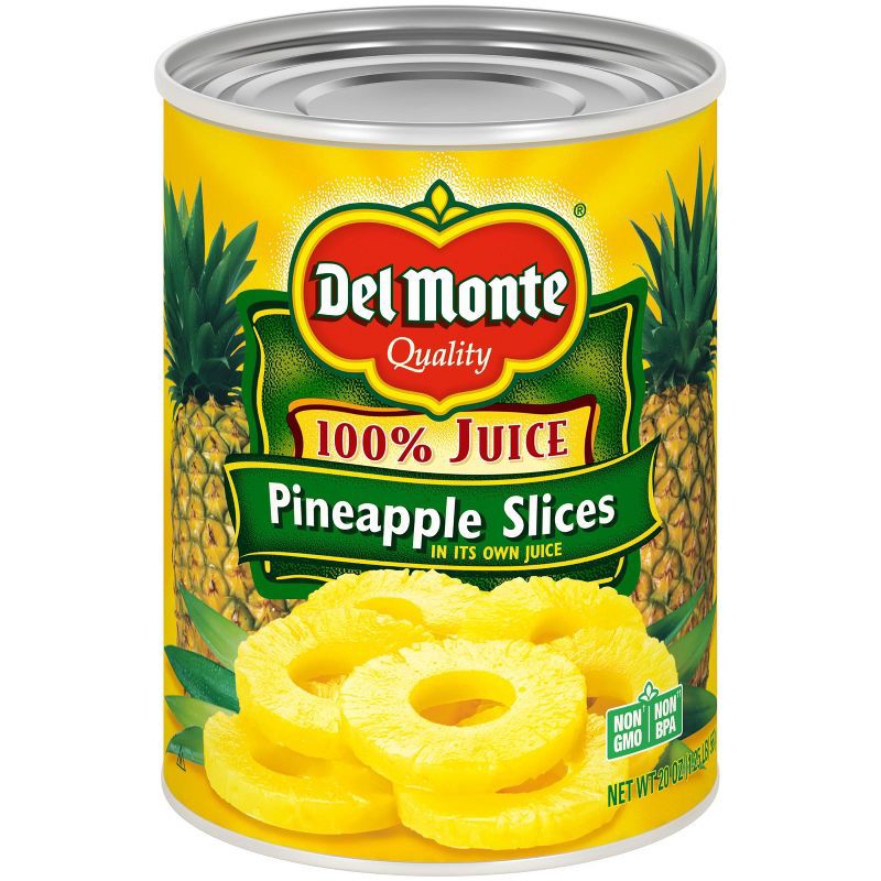 slide 1 of 4, Del Monte Pineapple Slices in 100% Juice 20oz, 20 oz