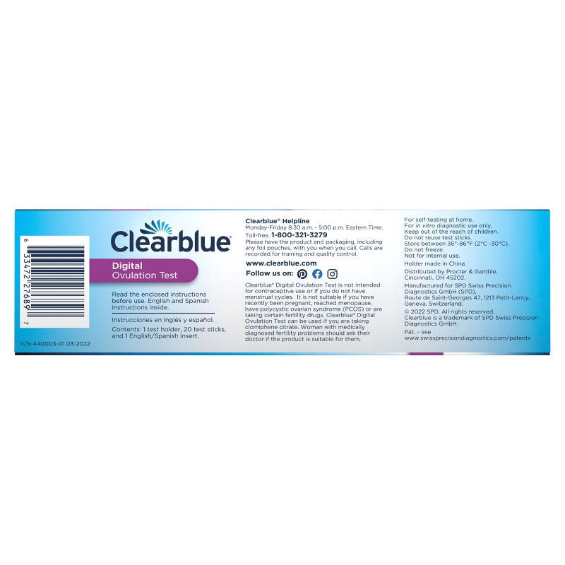 slide 3 of 10, Clearblue Digital Ovulation Predictor Kit with Digital Ovulation Test Results - 20ct, 20 ct