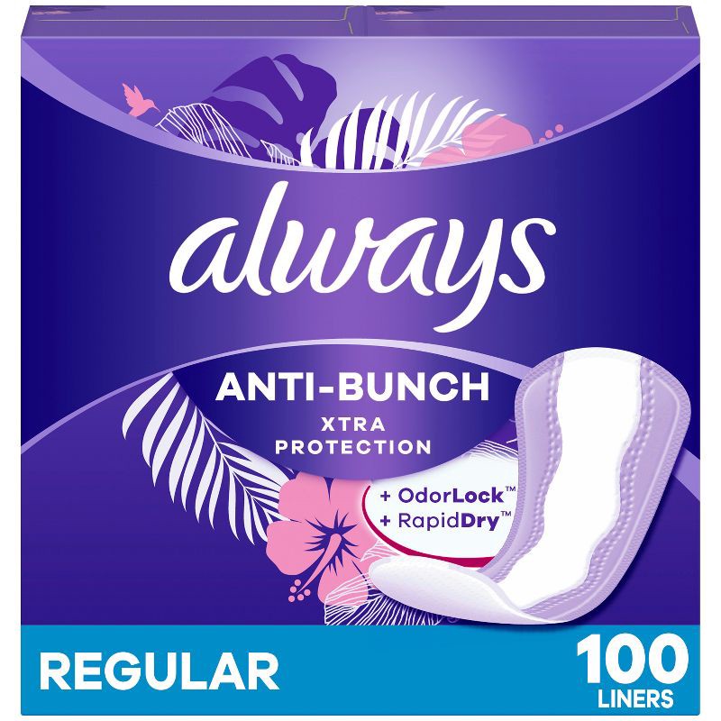 slide 1 of 8, Always Xtra Protection Daily Regular Panty Liners - Unscented - 100ct, 100 ct