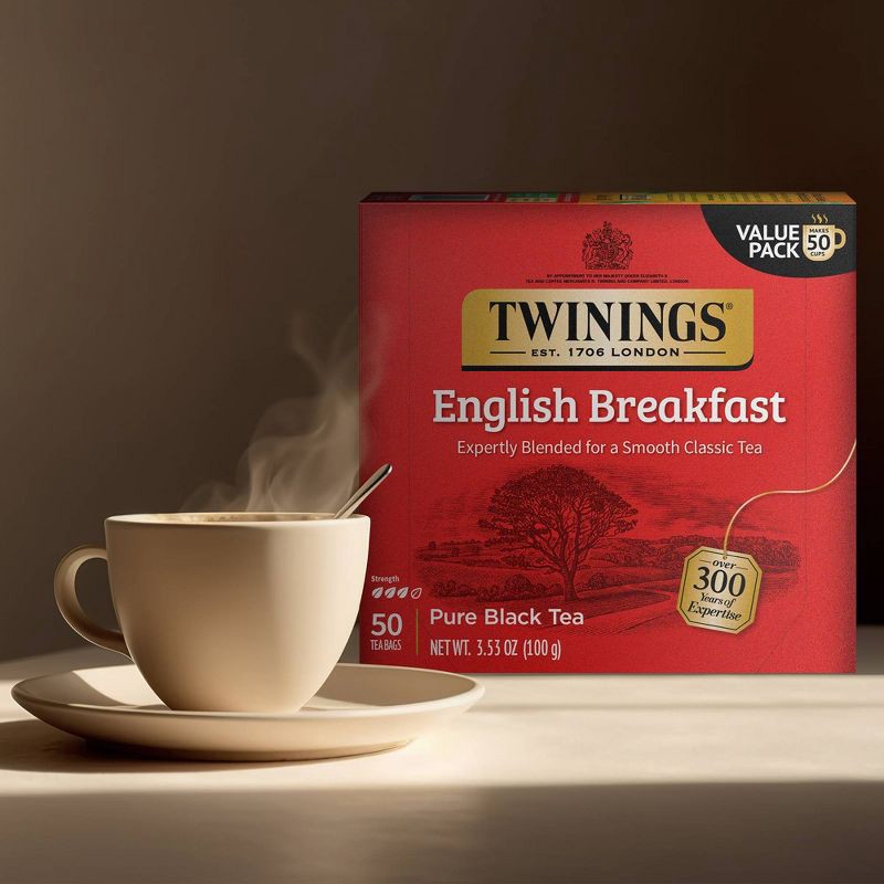 slide 3 of 5, Twinings Classics Naturally English Breakfast Tea - 50ct, 50 ct