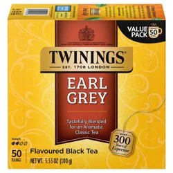 Twinings of London Earl Grey Flavored Black Tea Bags - 50ct