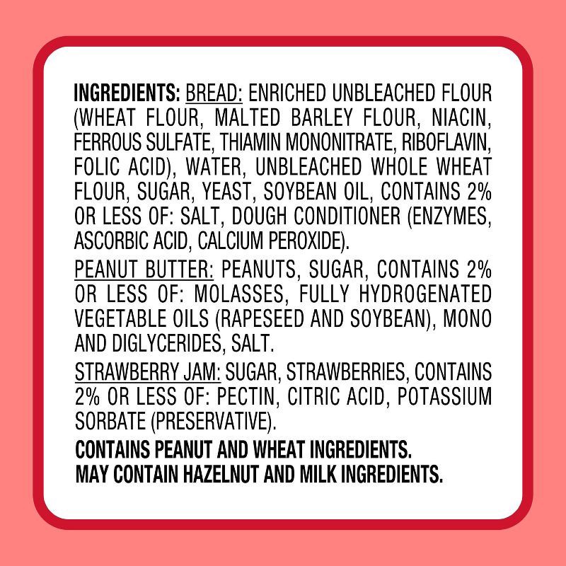 slide 7 of 10, Smucker's Uncrustables Frozen Peanut Butter & Strawberry Jam Sandwich - 8oz/4ct, 4 ct; 8 oz