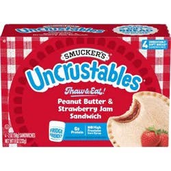 Smucker's Uncrustables Frozen Peanut Butter & Strawberry Jam Sandwich - 8oz/4ct