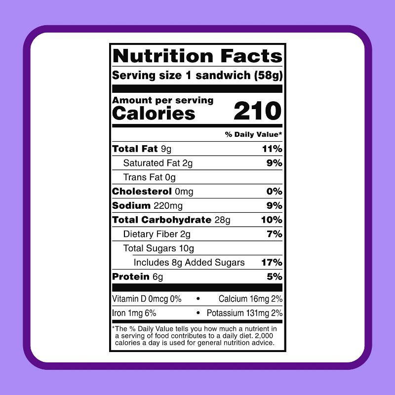 slide 6 of 10, Smucker's Uncrustables Frozen Peanut Butter & Grape Jelly Sandwich - 8oz/4ct, 4 ct; 8 oz