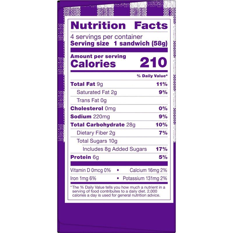 slide 8 of 10, Smucker's Uncrustables Frozen Peanut Butter & Grape Jelly Sandwich - 8oz/4ct, 4 ct; 8 oz