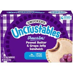 Smucker's Uncrustables Frozen Peanut Butter & Grape Jelly Sandwich - 8oz/4ct