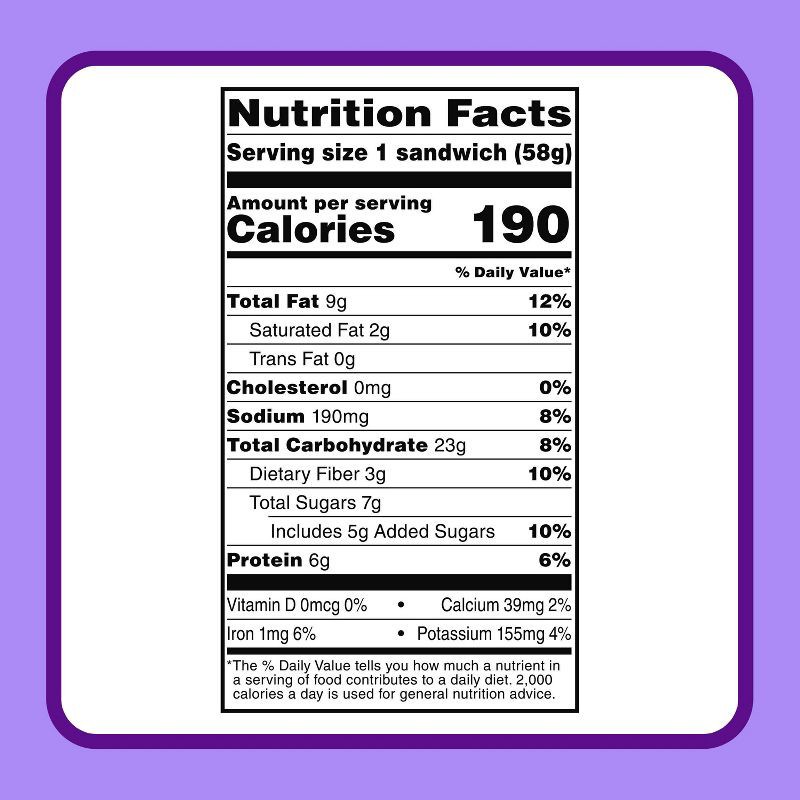 slide 6 of 9, Smucker's Uncrustables Frozen Whole Wheat Peanut Butter & Grape Jelly Sandwiches - 8oz/4ct, 4 ct; 8 oz