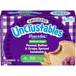 Smucker's Uncrustables Frozen Whole Wheat Peanut Butter & Grape Jelly Sandwiches - 8oz/4ct