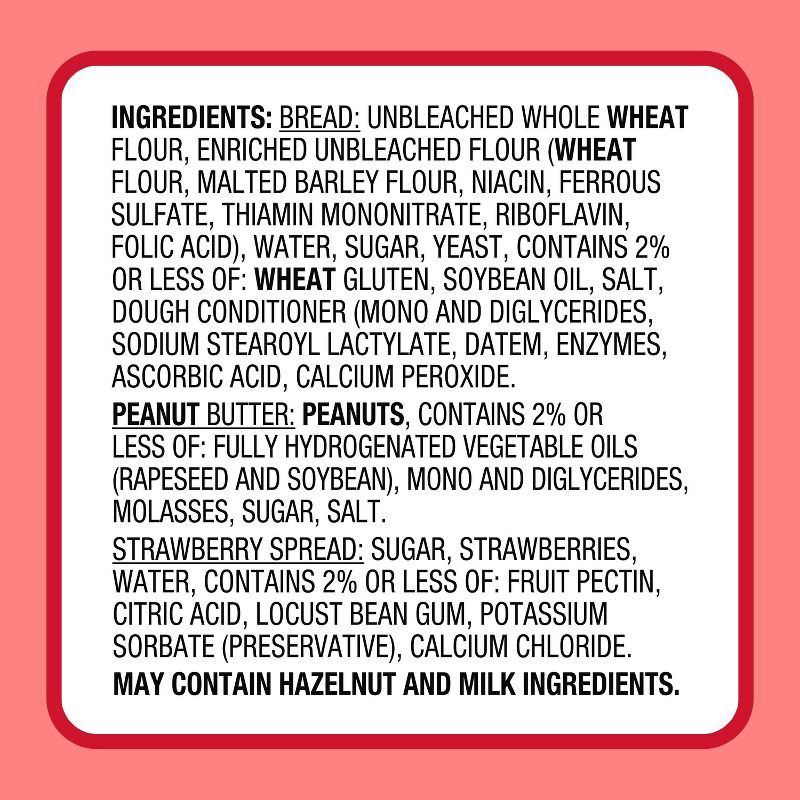 slide 7 of 9, Smucker's Uncrustables Frozen Whole Wheat Peanut Butter & Strawberry Jam Sandwich - 8oz/4ct, 4 ct; 8 oz