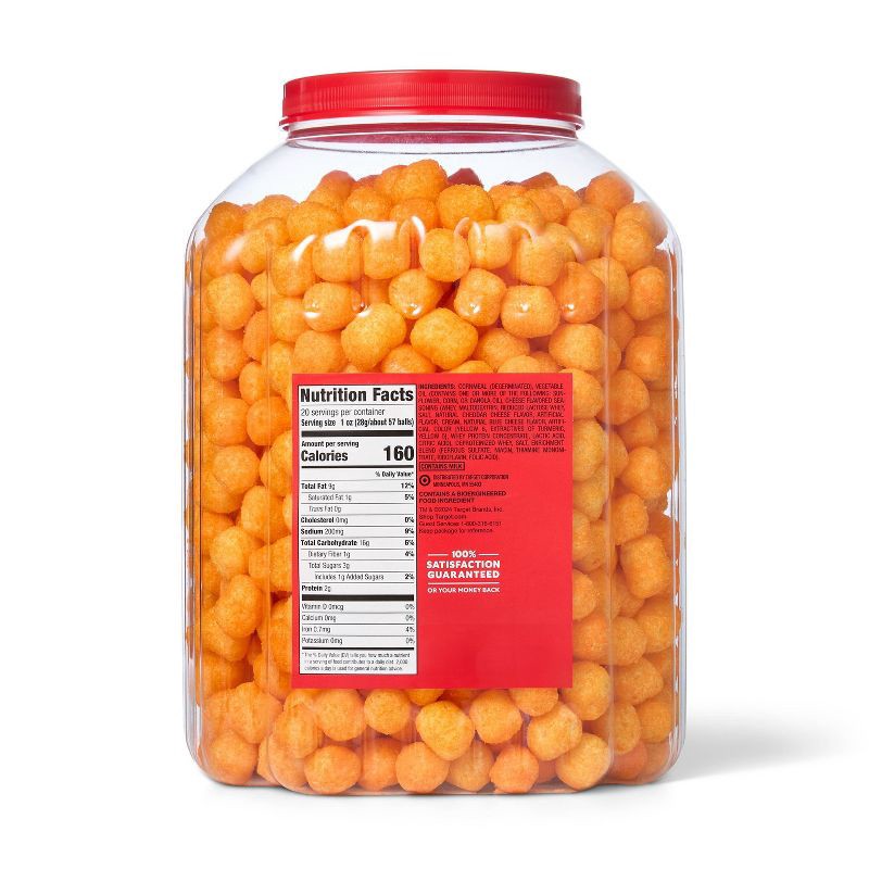 slide 2 of 3, Cheddar Cheese Balls Corn Snacks - 20oz (1lb 4oz) 567g - Market Pantry™, 20 oz, 1 lb, 4 oz, 567 gram