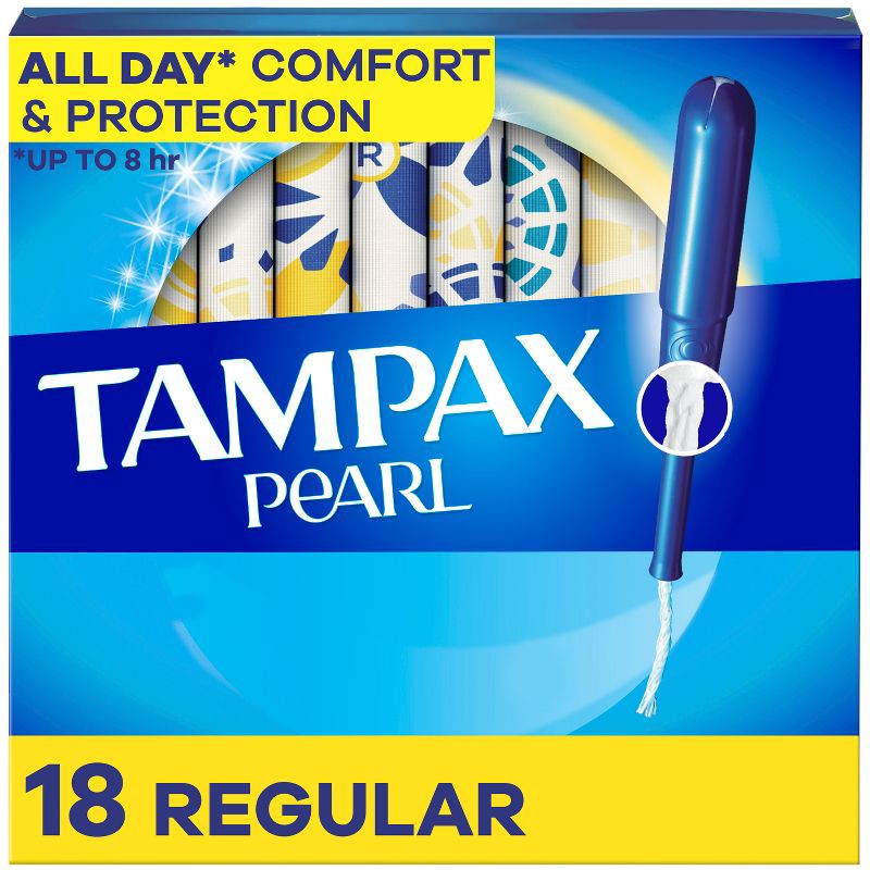 slide 1 of 14, Tampax Pearl Tampons Regular Absorbency with LeakGuard Braid - Unscented - 18ct, 18 ct