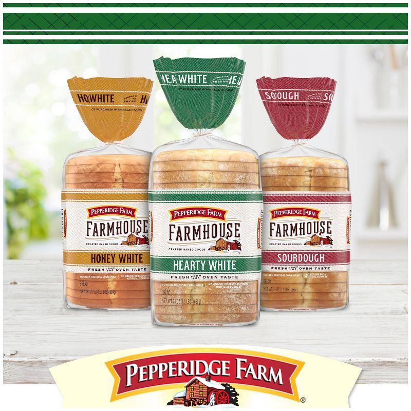 slide 4 of 6, Pepperidge Farm Farmhouse Hearty White Bread - 24oz, 24 oz