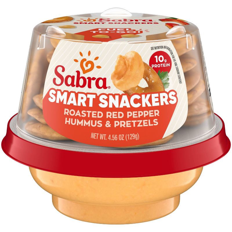 slide 1 of 8, Sabra Roasted Red Pepper Hummus Snacker - 4.56oz, 4.56 oz