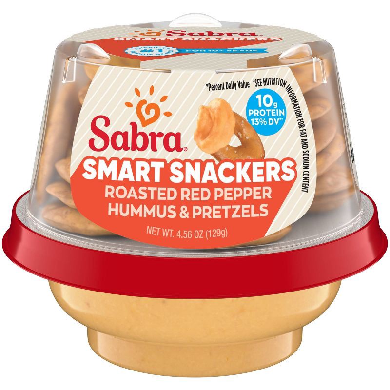 slide 1 of 6, Sabra Roasted Red Pepper Hummus Snacker - 4.56oz, 4.56 oz