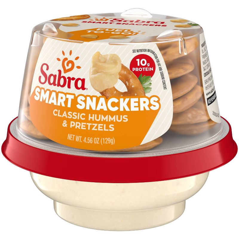 slide 3 of 4, Sabra Classic Hummus Snacker with Pretzels - 4.56oz, 4.56 oz
