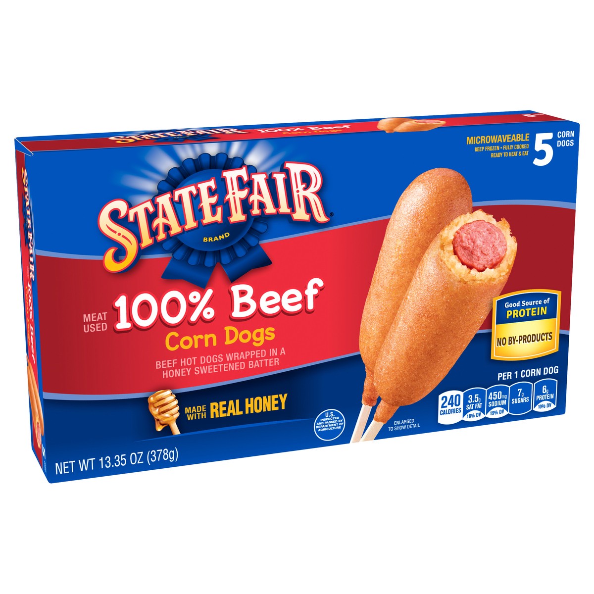 slide 2 of 9, State Fair Beef Corn Dogs, Frozen, 5 Count, 378.47 g