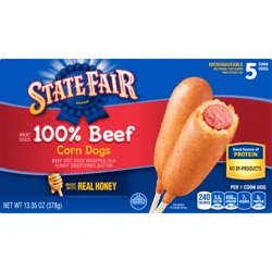 State Fair Fully Cooked Beef Corn Dogs, Frozen, 5 Count