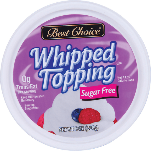 slide 1 of 1, Best Choice Sugar Free Frozen Whipped Topping, 8 oz