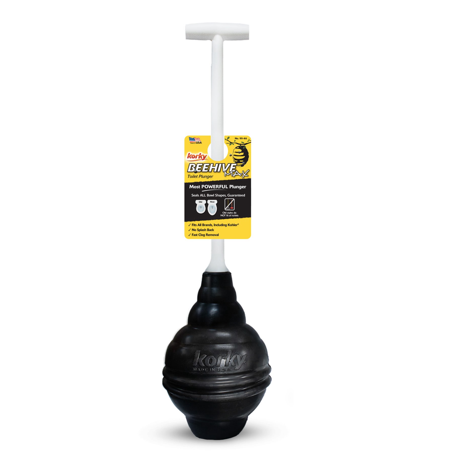 slide 1 of 5, Korky 6-in Black Rubber Plunger 14.25-in Handle, 1 ct