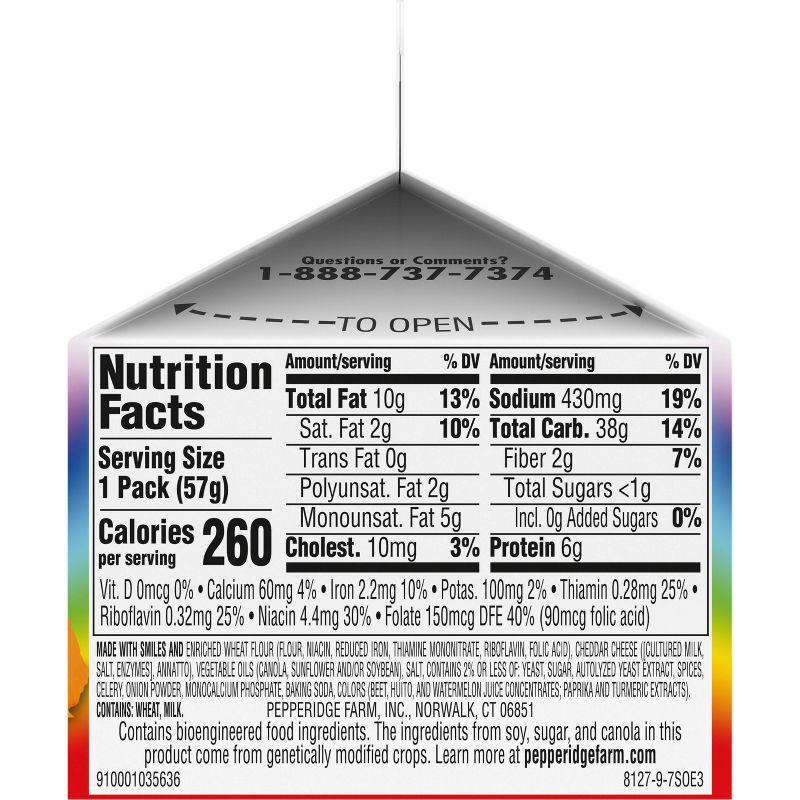 slide 2 of 7, Pepperidge Farm Goldfish Colors Cheddar Crackers - 2oz Carton, 2 oz