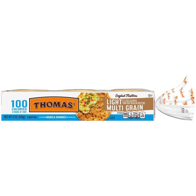 slide 2 of 13, Thomas' Light Multigrain English Muffins - 12oz/6ct, 6 ct; 12 oz