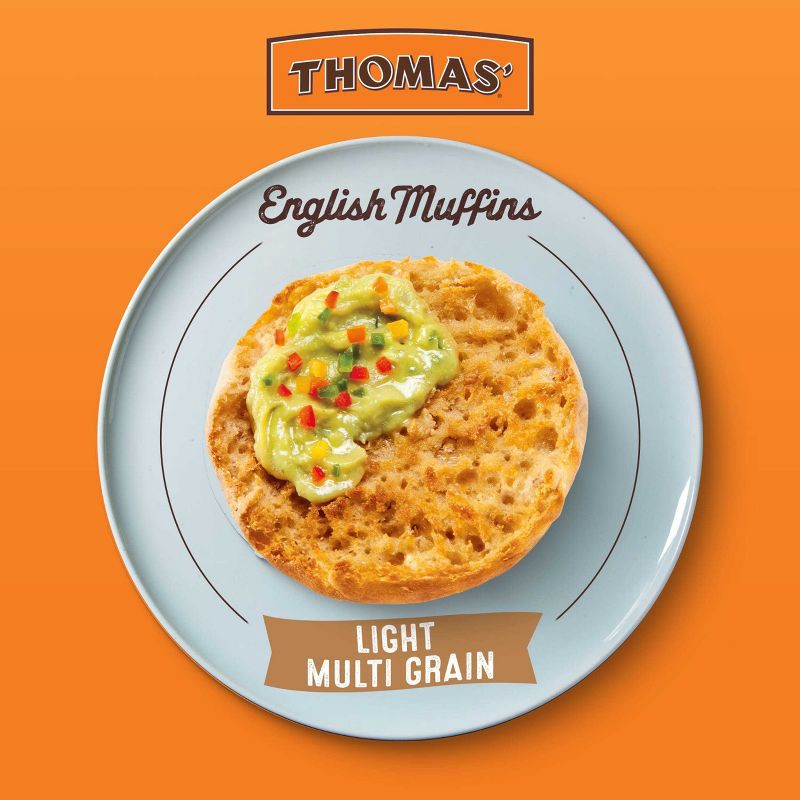 slide 3 of 14, Thomas' Light Multigrain English Muffins - 12oz/6ct, 6 ct; 12 oz