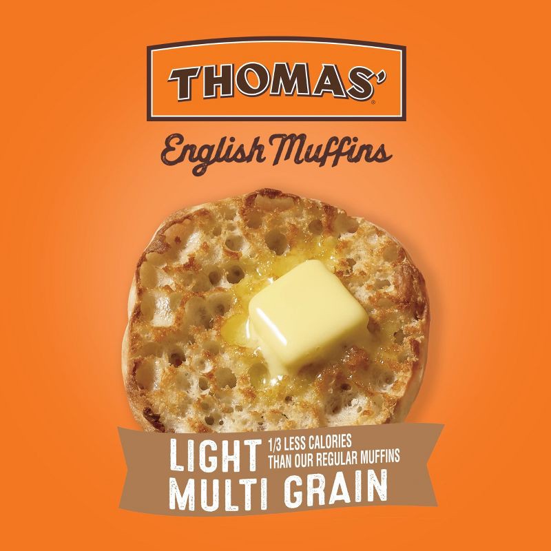 slide 3 of 13, Thomas' Light Multigrain English Muffins - 12oz/6ct, 6 ct; 12 oz