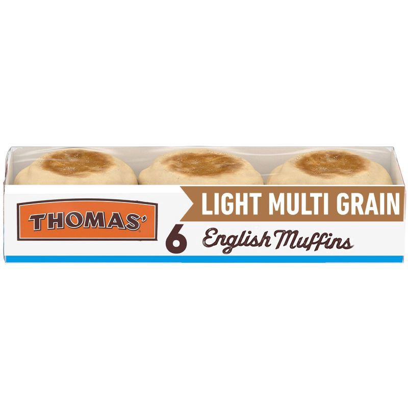 slide 1 of 13, Thomas' Light Multigrain English Muffins - 12oz/6ct, 6 ct; 12 oz