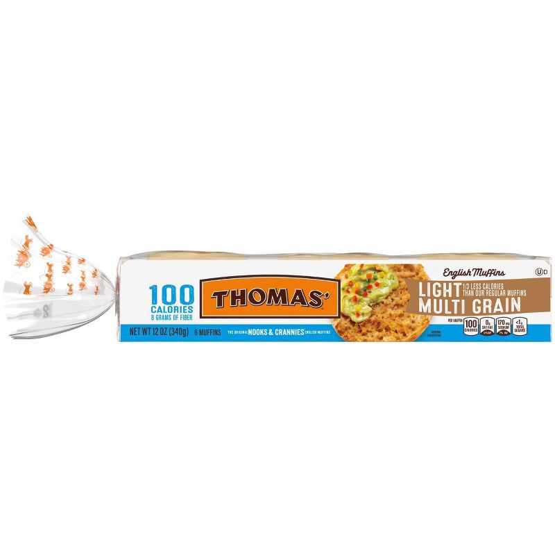 slide 7 of 13, Thomas' Light Multigrain English Muffins - 12oz/6ct, 6 ct; 12 oz